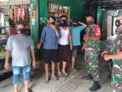 Woro – Woro Di Pasar Ciputat, Anggota Koramil 05/Cpt Ingatkan Prokes dan 5 M