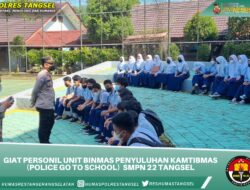 Polsek Serpong Beri Penyuluhan Kamtibmas Dalam Giat “POLICE GO TO SCHOOL” di SMPN 22 Tangsel