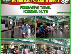 Bentuk Kepedulian di Bulan Suci Ramadhan, Koramil 01/Tamansari Bersama Media Partner TNI Bagi Takjil
