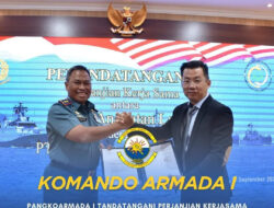 Pangkoarmada I Tandatangani Perjanjian Kerjasama Dengan PT Yabes Anugrah Nusatama Tentang Pengerukan Air laut