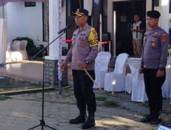 Kapolres Bima AKBP Eko Sutomo SIK., MIK.,Memimpin Apel Pengamanan Rapat Pleno KPU Kabupaten Bima