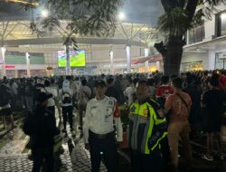 Pengamanan Nobar Piala Asia U23 Antara Indonesia dan Korea Selatan di Unity Mall Summarecon Serpong