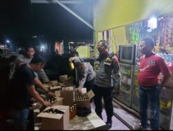 Polsek Gempol Amankan Berbagai Jenis Miras Hasil Operasi Pekat Malam Lebaran