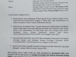 Kapolri Diminta Tegakan Hukum dalam kasus money politik Caleg Demokrat DPR Dapil Jakarta III