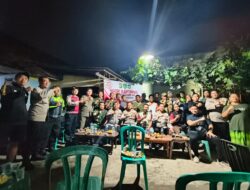 Ngopi Kamtibmas, PJU Polres Tangerang Selatan di Pos Satkamling RT 01/01 Kelurahan Bencongan