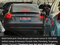 Pemkot Tangsel klarifikasi: Tesla Berpelat Merah yang Viral Bukan Kendaraan Dinas